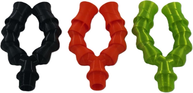 3DReeF Dual Random Flow Generator Kit Compatible with Fluval Flex 32.5, 1/2in RFG Nozzles, Reef Safe PETG, Includes Loc-Line and Y Fitting (Neon Green) - Image 5